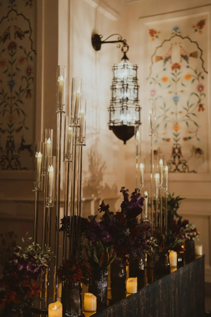 Candlelight and dark florals